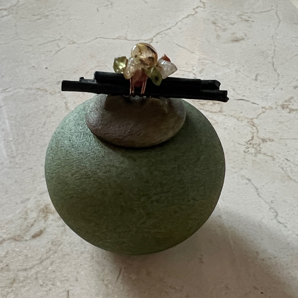 Ceramic Jar Collectible With Lid & Gem Detail Mini
